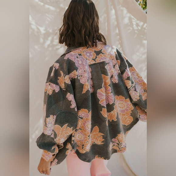 Free People Printed Ruby Jacket in Charcoal - Picture 2 of 4